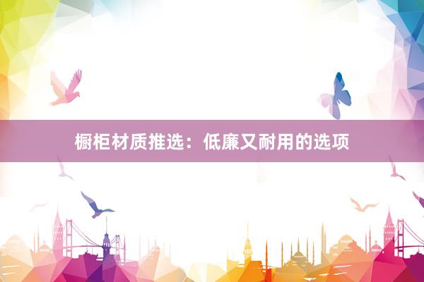 橱柜材质推选：低廉又耐用的选项